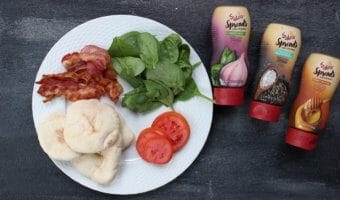 BLT Pita Pockets pack a punch of flavor for a quick and easy classic bacon, lettuce, and tomato sandwich with a simple hummus spread. Great for a quick school or work lunch!