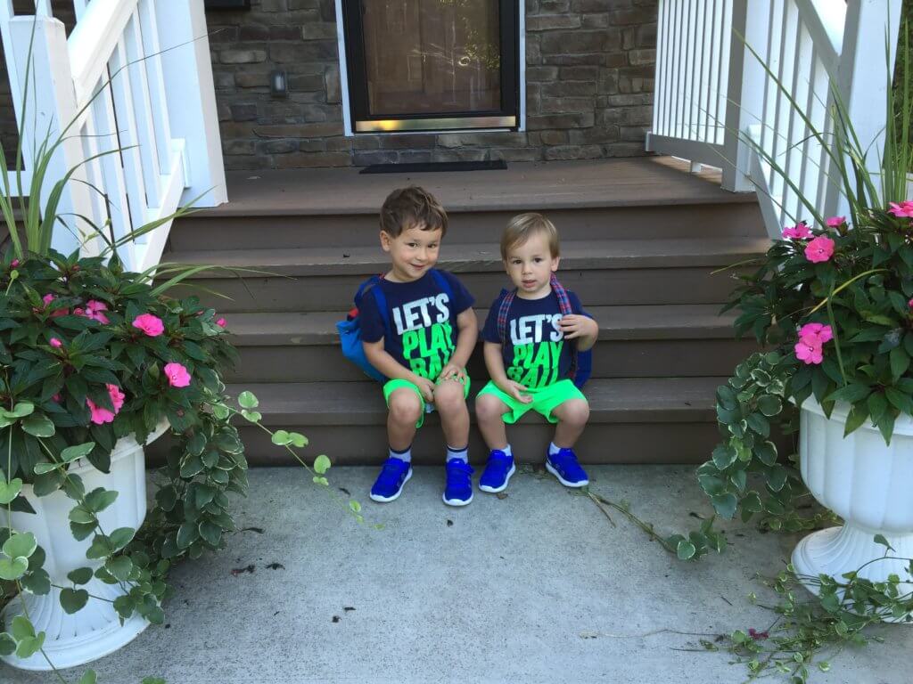 Here are the boys on the first day of the "Mom's Day Out" program!! All smiles until Mom dropped them off... 