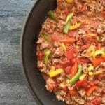 Italian Beef Skillet is a 20-minute dinner made with lean Ground Beef and lots of fresh peppers, making it a hearty and healthy weeknight meal.