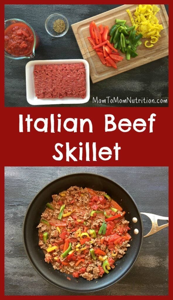 Italian Beef Skillet is a 20-minute dinner made with lean Ground Beef and lots of fresh peppers, making it a hearty and healthy weeknight meal.