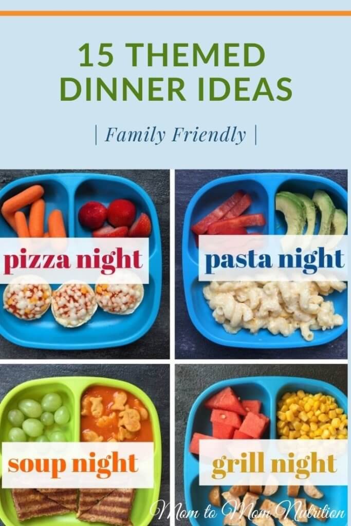 These themed dinner ideas&nbsp;help bring structure to your family's meal planning making dinners during the week a breeze! #themeddinnerideas #themeddinnerideasfamilies #toddlerfriendlyrecipes #toddlerfriendlydinnerideas #familyfriendlymeals
