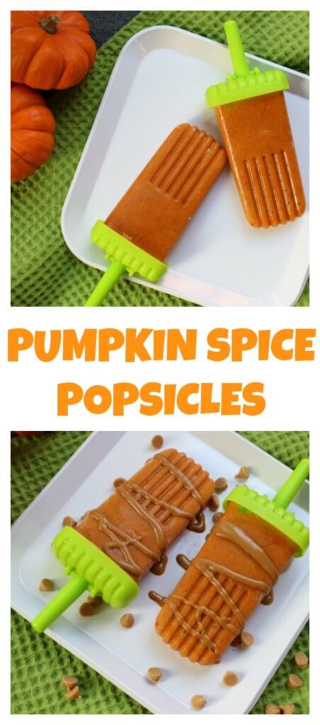 Pumpkin spice popsicles are made with a creamy combination of canned pumpkin, Greek yogurt, and all the flavors and spices of fall! 