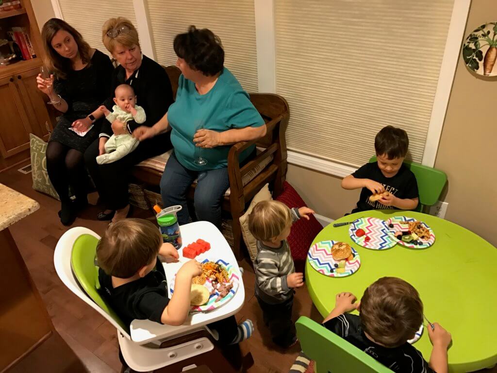 img_1921-jpg - Mom to Mom Nutrition Although she looks ready, right?! Here she is eyeing the kids food table at her baptism party!