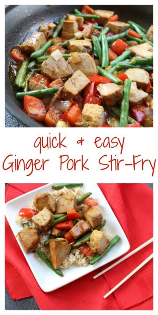 Ginger Pork Stir-Fry is a one pot meal with a simple stir-fry sauce made with Truvia® Nectar. It truly satisfies and meets the criteria for an easy weeknight meal. 
