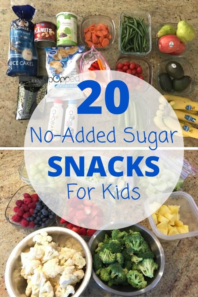 This list of no-added sugar snacks is a great reference of nutritious snacks for kids and parents looking for lower sugar options.