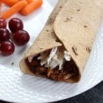 BBQ sauce and coleslaw give lots of crunch and flavor to this Flatout Flatbread BBQ chicken wrap! Perfect for a weekday lunch or simple weeknight dinner.