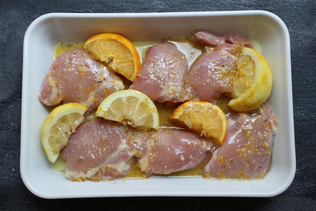 Citrus roasted chicken is moist, flavorful, and delicious! This meal can be prepped in minutes and is made with the simplest of ingredients.