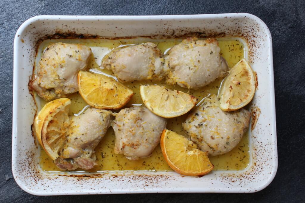Citrus roasted chicken is moist, flavorful, and delicious! This meal can be prepped in minutes and is made with the simplest of ingredients.