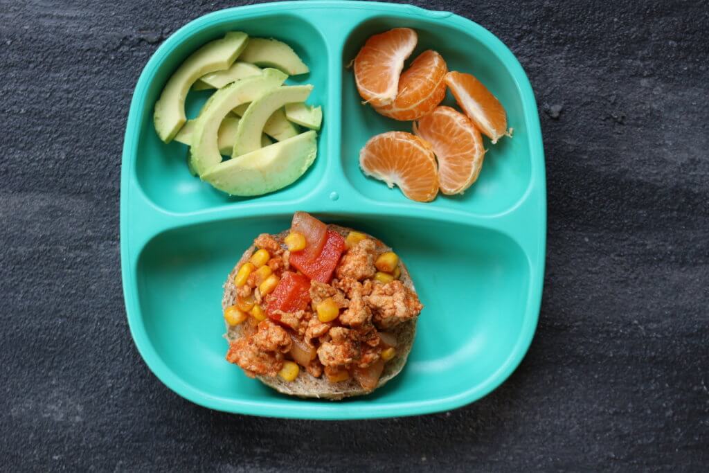 A twist on the traditional sloppy joe, made with lean ground turkey, Mexican spices, and topped with fresh avocado slices.