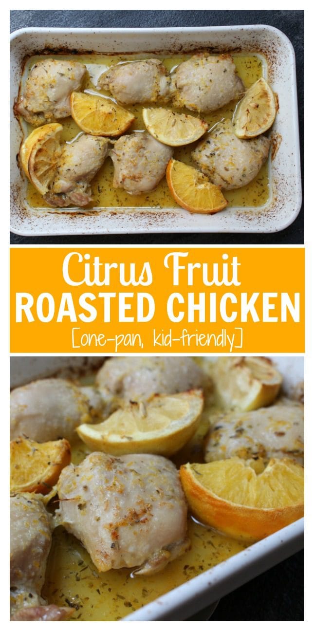 Citrus roasted chicken is moist, flavorful, and delicious! This meal can be prepped in minutes and is made with the simplest of ingredients.