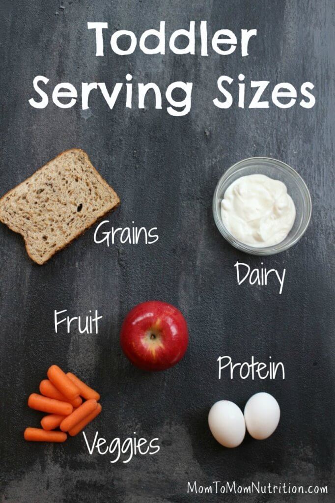 servingsize2 - Mom to Mom Nutrition Get the scoop on what and how much your toddler should be eating with pictures of toddler serving sizes.