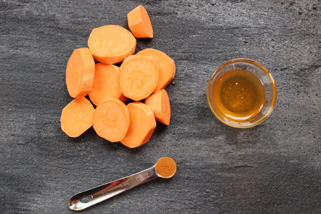 Roasted sweet potato rounds make a simple, healthy side dish or perfect first food for your baby. Just slice, roast, and enjoy!