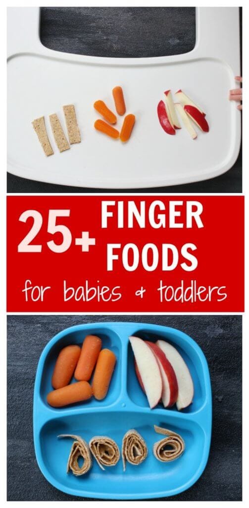 Here's a simple list to get your baby started on appropriate finger foods for both babies and toddlers. Helpful for those feeding children of different ages at home! 