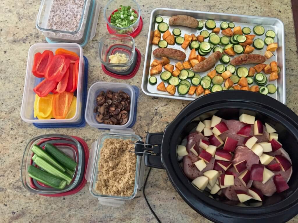 Produce prep is one way I make sure my family eats a variety of fruits and vegetables each week. One hour of washing and chopping produce each week helps with meal and snacks! 