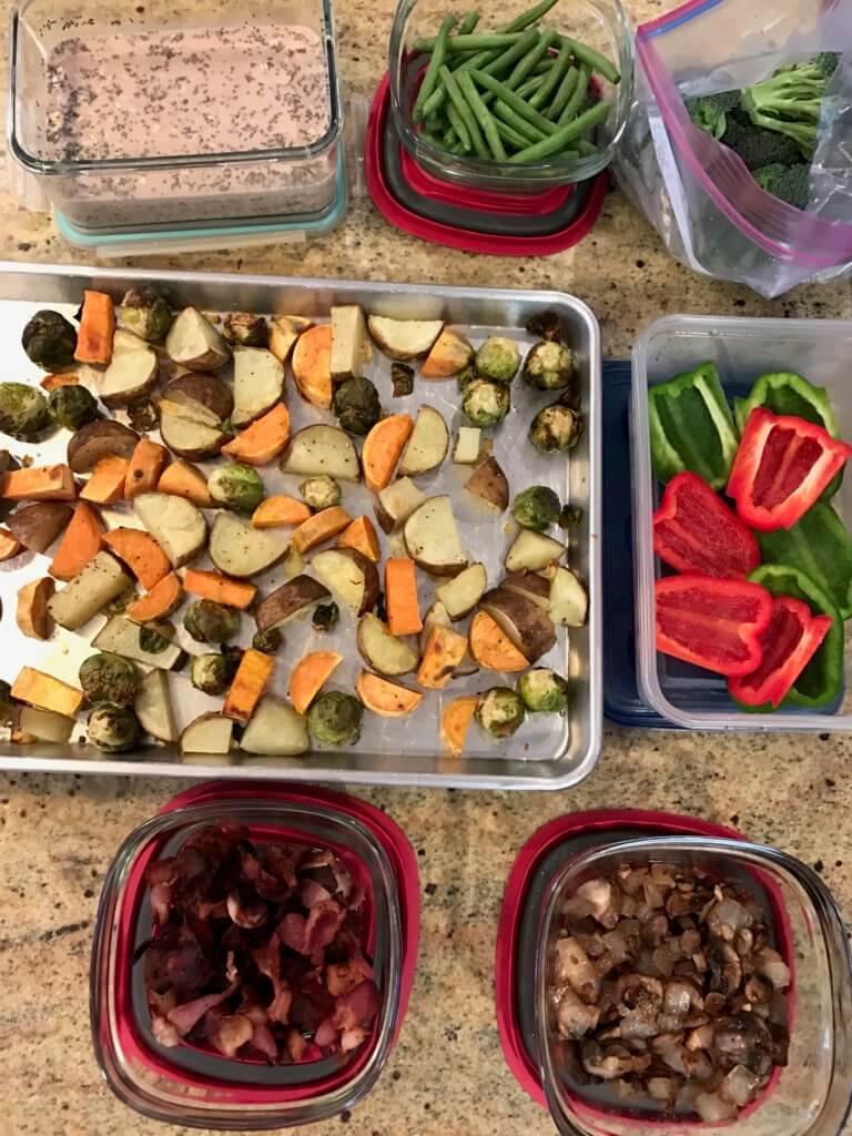 Produce prep is one way I make sure my family eats a variety of fruits and vegetables each week. One hour of washing and chopping produce each week helps with meal and snacks! 