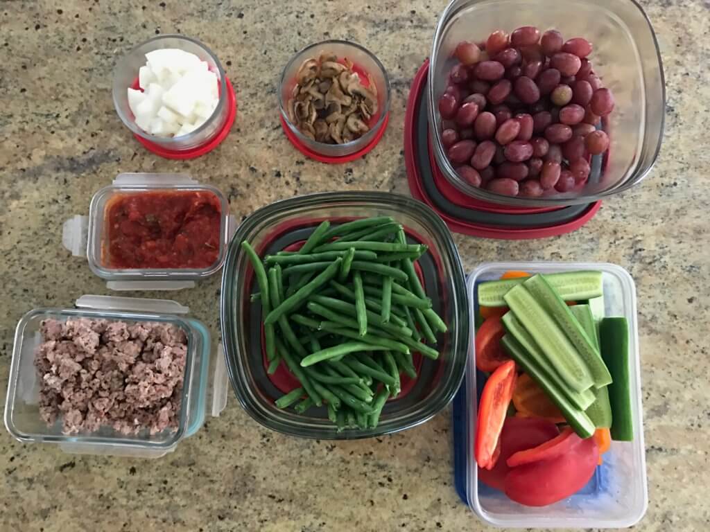 Produce prep is one way I make sure my family eats a variety of fruits and vegetables each week. One hour of washing and chopping produce each week helps with meal and snacks! 