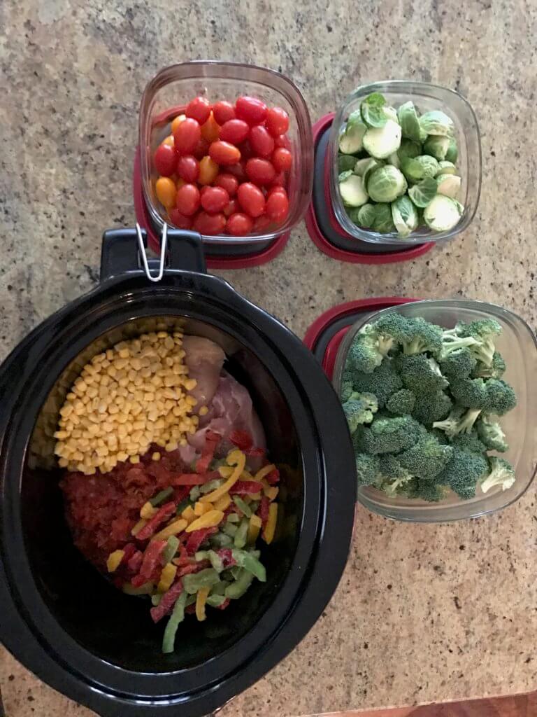 Produce prep is one way I make sure my family eats a variety of fruits and vegetables each week. One hour of washing and chopping produce each week helps with meal and snacks! 