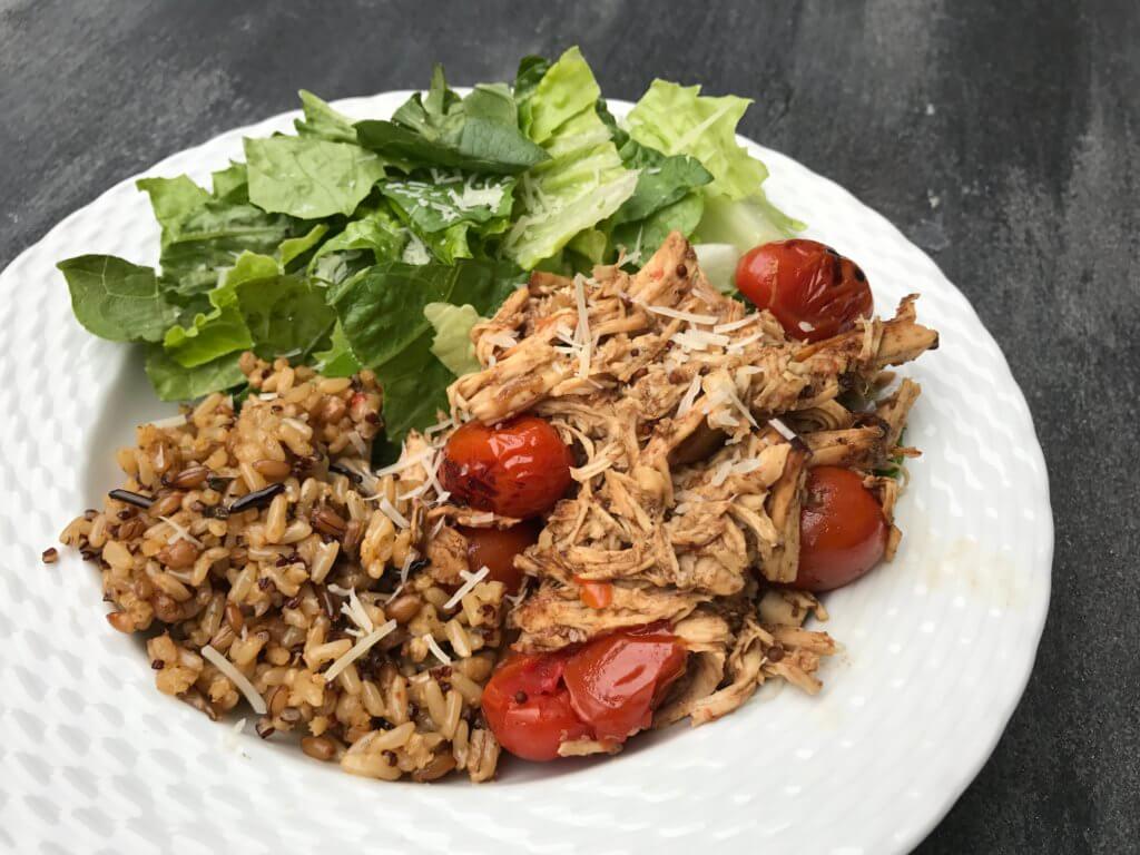 Filled with layers of flavor and simple ingredients, this slow cooker balsamic chicken is sure to make any weeknight meal taste both elegant and delicious!