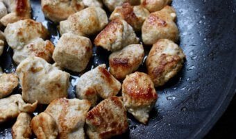 Skillet chicken carnitas are a family-friendly spin on the classic pork carnitas recipe, made with fresh flavors like orange juice, cumin, and garlic!