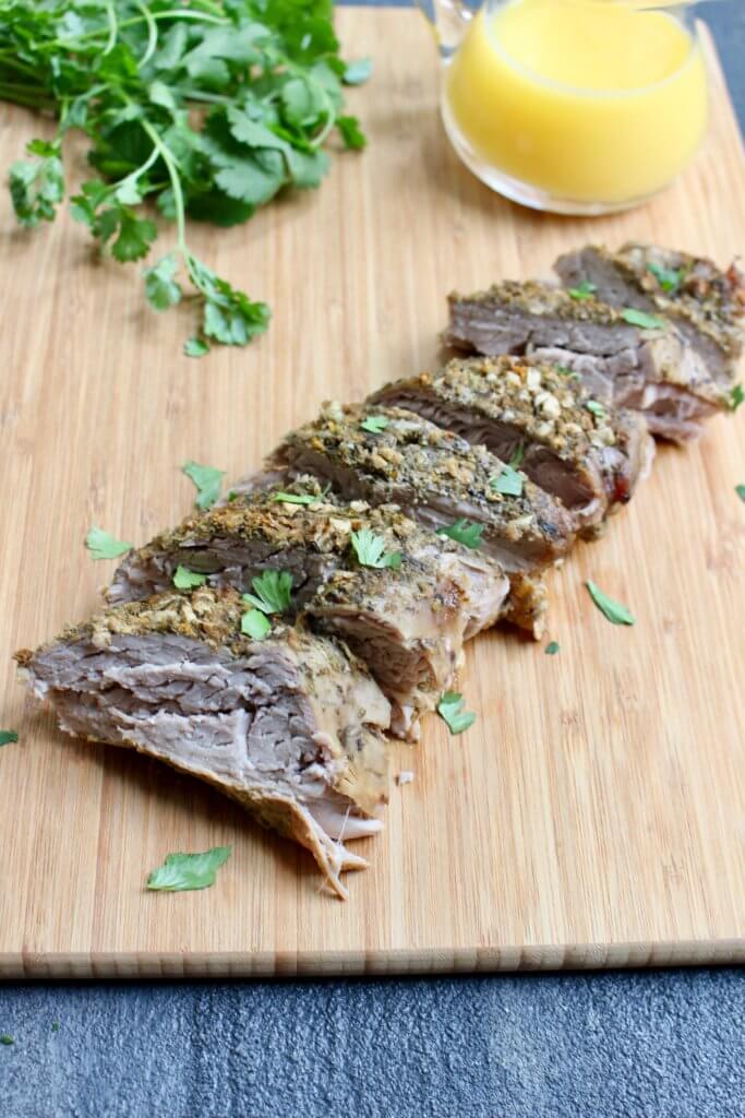 A Cuban-inspired mojo pork tenderloin with a fresh, flavorful sauce with Florida Orange Juice. Cooked right in your slow cooker with plenty of leftovers for more than one meal. 