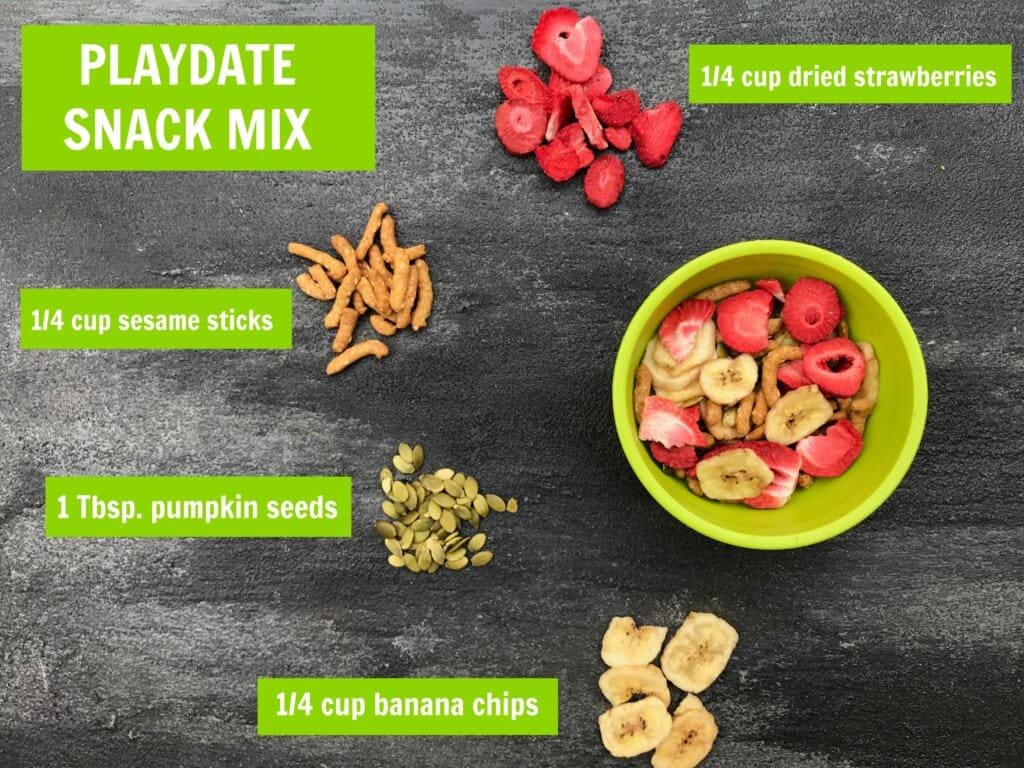Looking for something besides fruit snacks or Goldfish at your next playdate? Then consider serving this crunchy, kid-friendly playdate snack mix! 