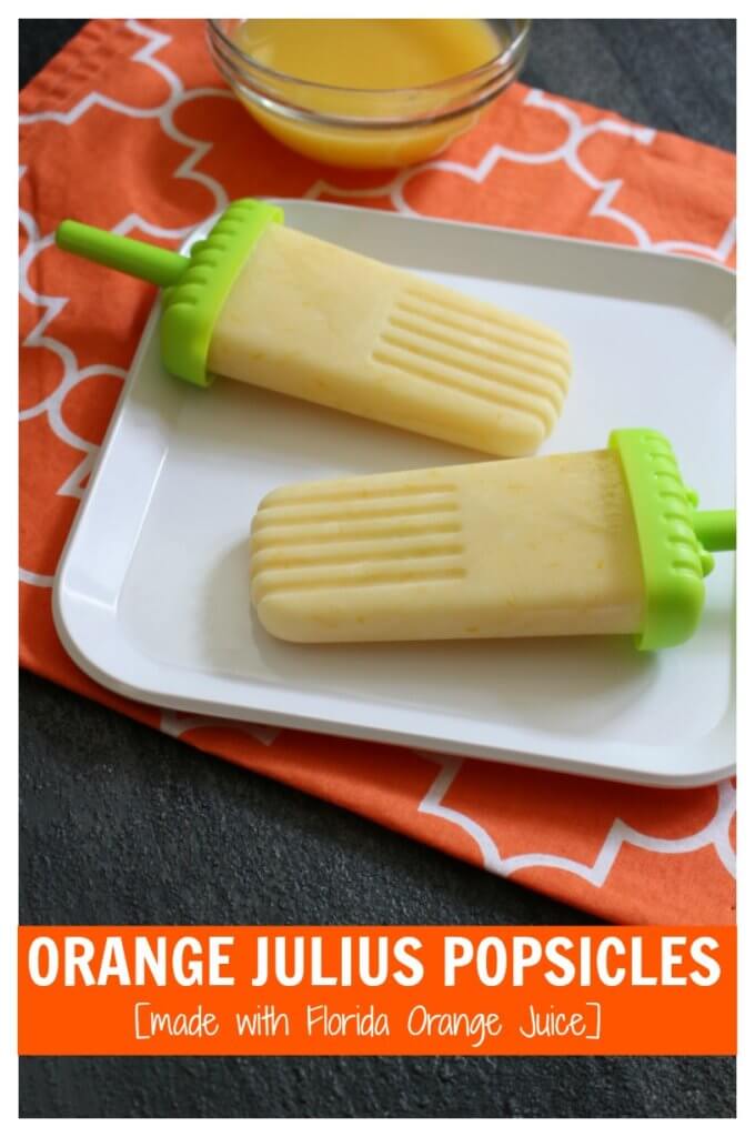 Cool-off during the summer months with these creamy Orange Julius Popsicles. Made with fresh Florida Orange Juice and protein-packed Greek yogurt, they are sure to satisfy! 