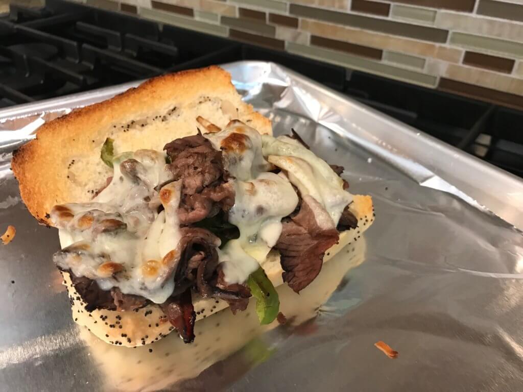 Take your deli sandwich game to the next level by making this beefy, cheesy roast beef hoagie with melted provolone cheese! 