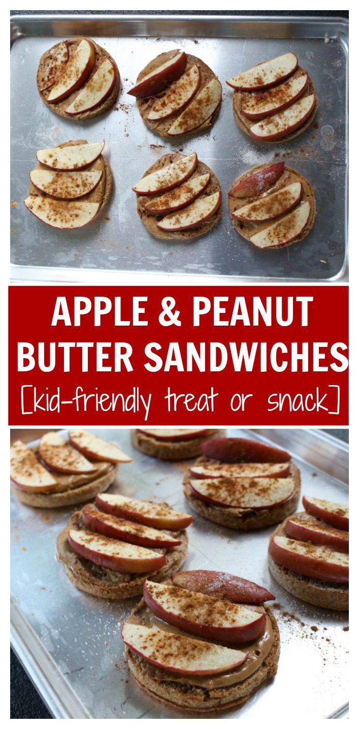 These Apple and Peanut Butter Sandwiches combine the classic flavor combination of Michigan apples and peanut butter, with a little extra fiber from the whole grain English Muffin.