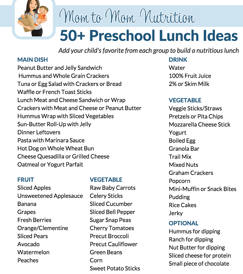 These preschool lunch ideas will inspire you to change-up your lunch-packing routine and get your child exposed to a variety of new and healthy foods!