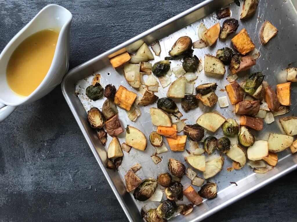 IMG_0641 - Mom to Mom Nutrition Roasted Vegetables with Orange Glaze takes roasted veggies to the next level. Made with fresh orange juice and ready in less than a minute, the sweet and savory flavors are amazing together!
