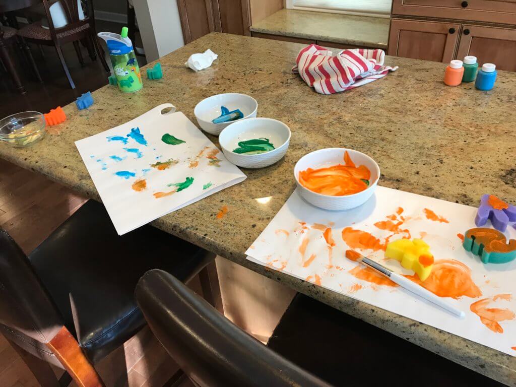 Quiet time for the boys involves LOTS of mess. And a little bit of quiet...
