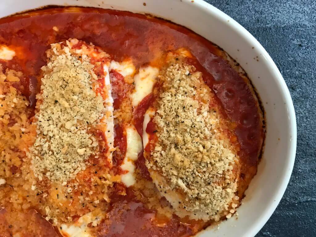 IMG_1276 - Mom to Mom Nutrition From marinara sauce to mozzarella cheese and pepperoni, if your family loves the flavors found in most pizza pies, then baked pizza chicken is a must-try!