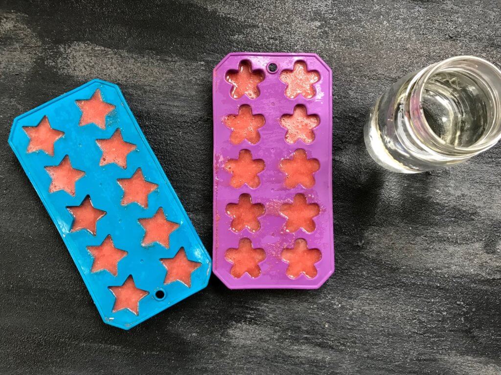 Watermelon ice cubes are a natural, refreshing way to sweeten water. All you need is a blender, fresh watermelon and ice cube trays!