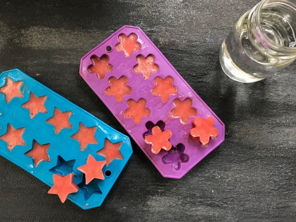 Watermelon ice cubes are a natural, refreshing way to sweeten water. All you need is a blender, fresh watermelon, and ice cube trays!