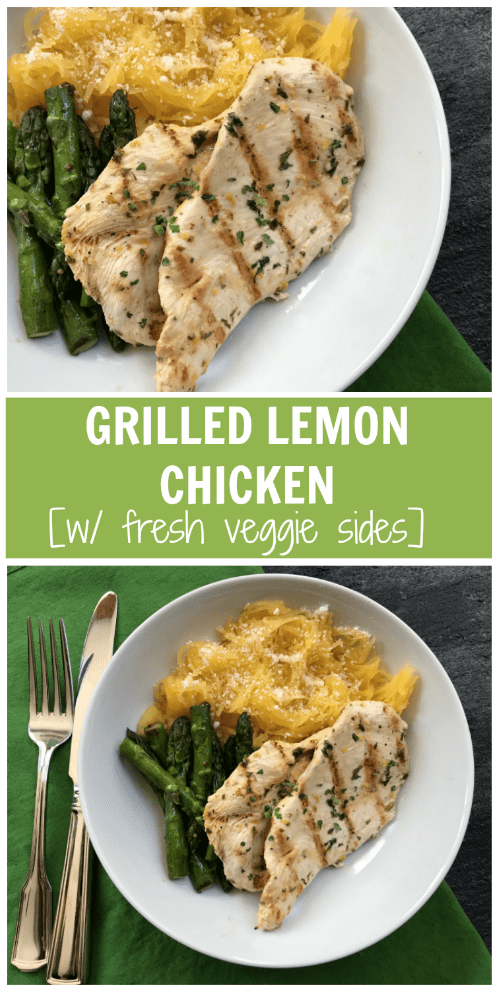 Grilled lemon chicken is a light chicken dish packed with tons of flavor from fresh lemon, garlic, oregano and parsley.