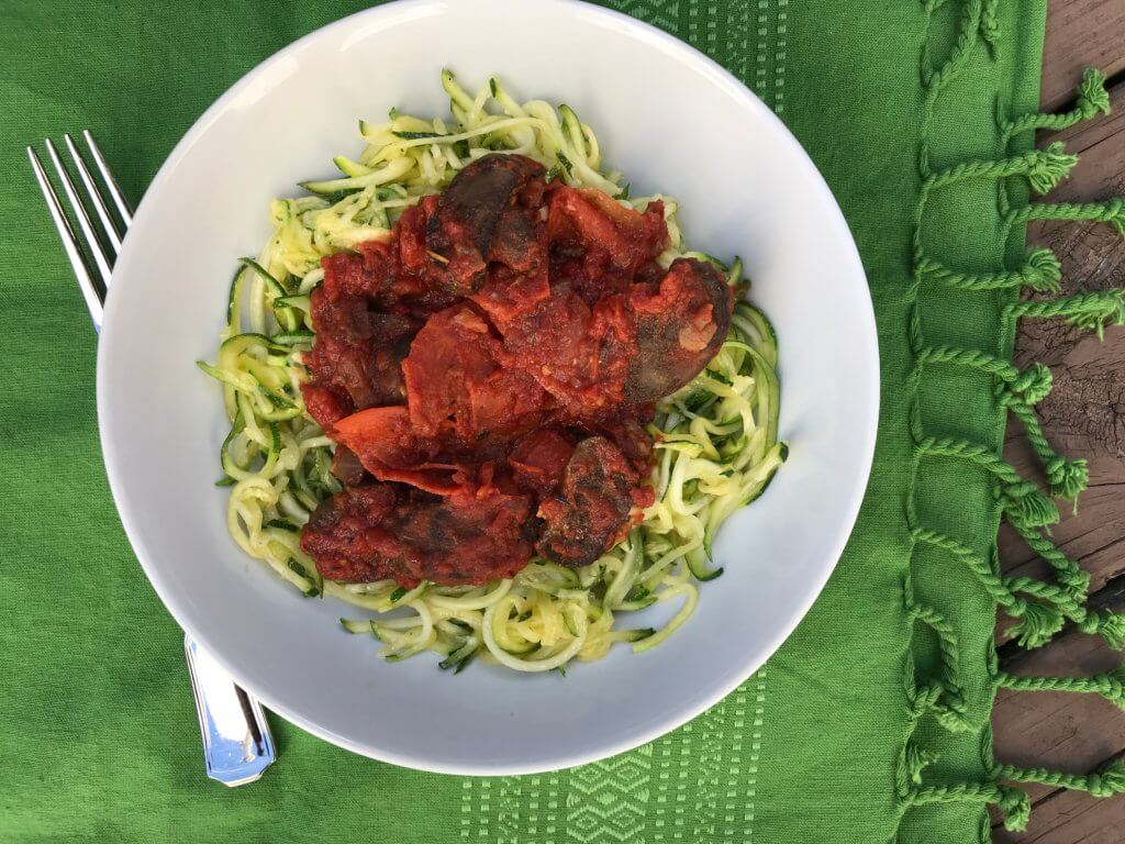 Pizza zoodles are a pizza-inspired meal much lighter than the traditional flour crust. Filled with lots of veggies and a few store-bought shortcuts, this is one dinner the whole family will love.