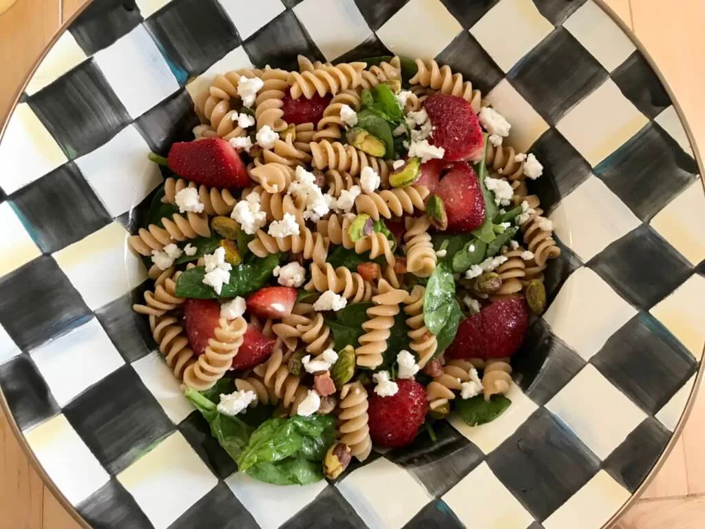 pasta salad with orange dressing Strawberry Spinach Pasta Salad with Orange Dressing