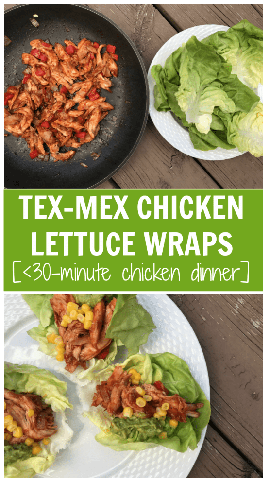 Screen Shot 2018-06-06 at 8.55.36 PM - Mom to Mom Nutrition A rotisserie chicken, BBQ sauce, and a few vegetable staples make these Tex-Mex Chicken Lettuce Wraps one simple and fast low-carb meal.