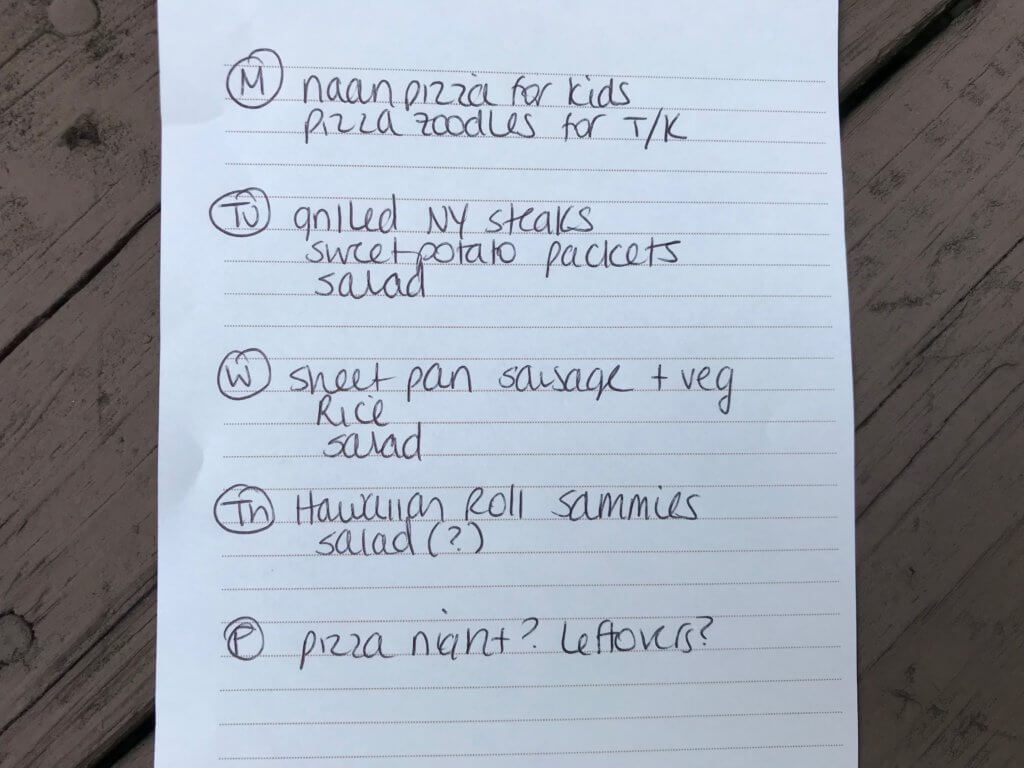 Need a little weeknight meal inspiration? Look no further than these no-fuss, customizable, real-life dinner menus! Kid and parent approved!