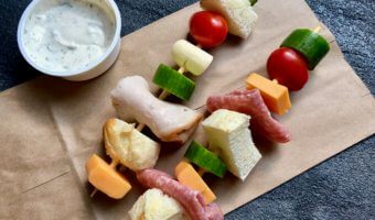 Lunch on a stick? That’s exactly what Sandwich Kabobs with Ranch Dipping Sauce are. Take your favorite sandwich and deconstruct to build a kabob. Kid and adult-friendly for an easy lunch!
