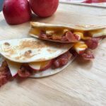Apple, Cheddar, and Bacon Quesadillas double as lunch or dinner recipe. The perfect flavor combination of sweet, salty, and creamy, in just 4 ingredients! 