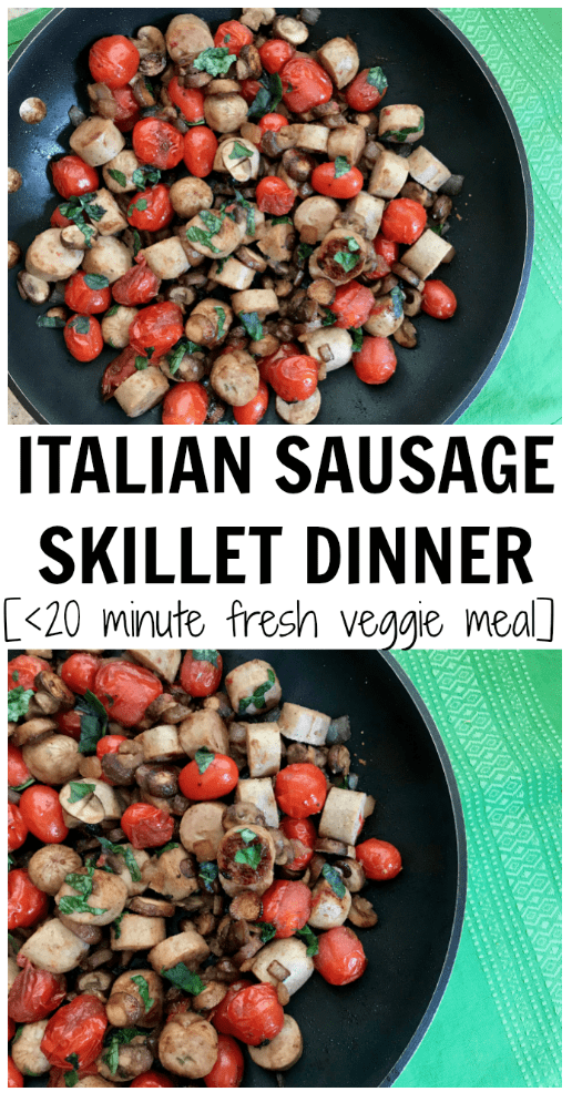 Italian Sausage Skillet Dinner is packed with lean protein, Italian flavors and plenty of fresh vegetables. Plus it’s ready in less than 20 minutes, making it one easy weeknight meal.