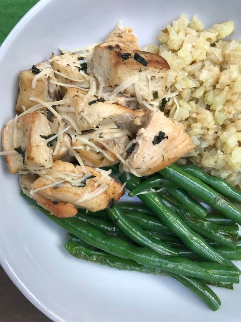 IMG_2146 - Mom to Mom Nutrition A mix of dried herbs and fresh Parmesan cheese make this Slow Cooker Herb Chicken a simple pantry staple meal with minimal prep and plenty of flavors!