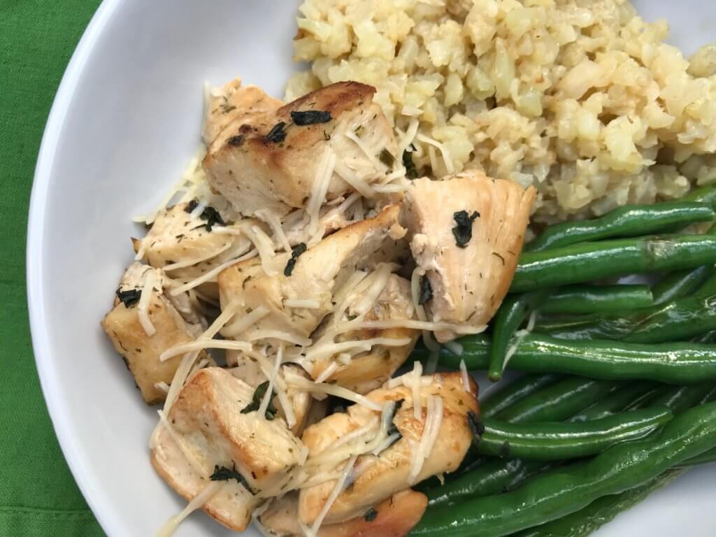 IMG_2148 - Mom to Mom Nutrition A mix of dried herbs and fresh Parmesan cheese make this Slow Cooker Herb Chicken a simple pantry staple meal with minimal prep and plenty of flavors!