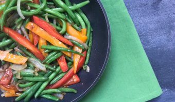 Veggie Sauté with Garlic and Soy Sauce is one simple, fresh side dish made in just under 15 minutes and is customizable with your families favorite veggies!