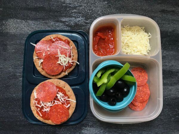 Homemade pizza lunchables.