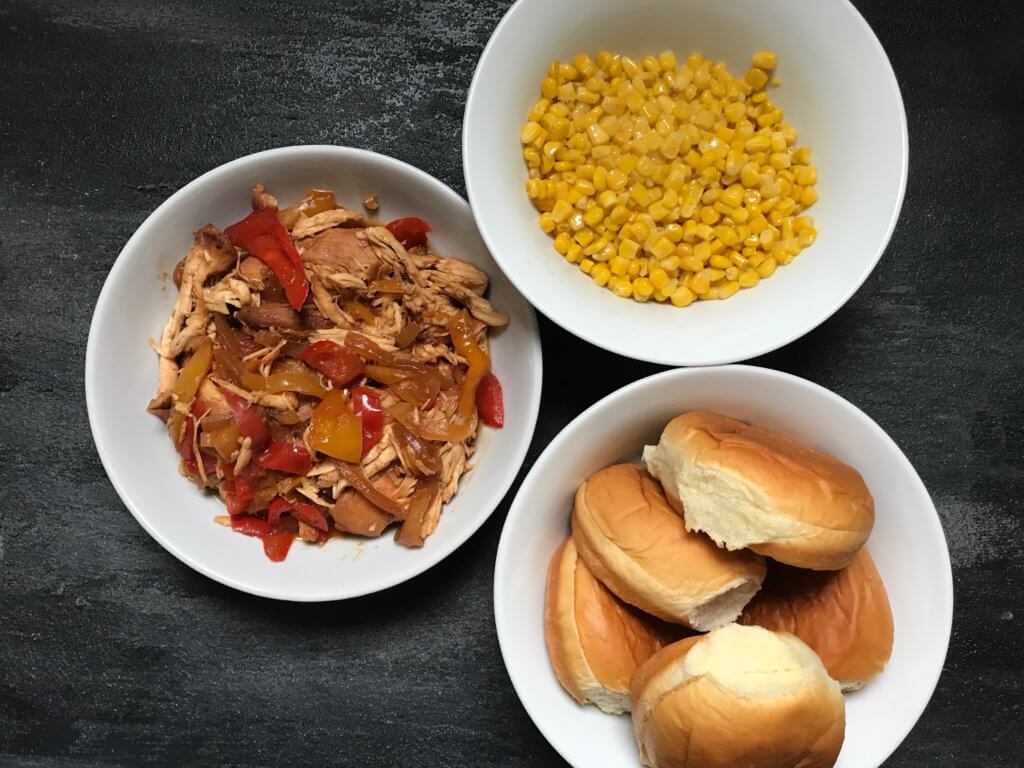 IMG_5554 - Mom to Mom Nutrition Made with pantry staples and store-bought sauces, Slow Cooker BBQ Chicken with Peppers and Onions is one weeknight dinner you can’t pass up.