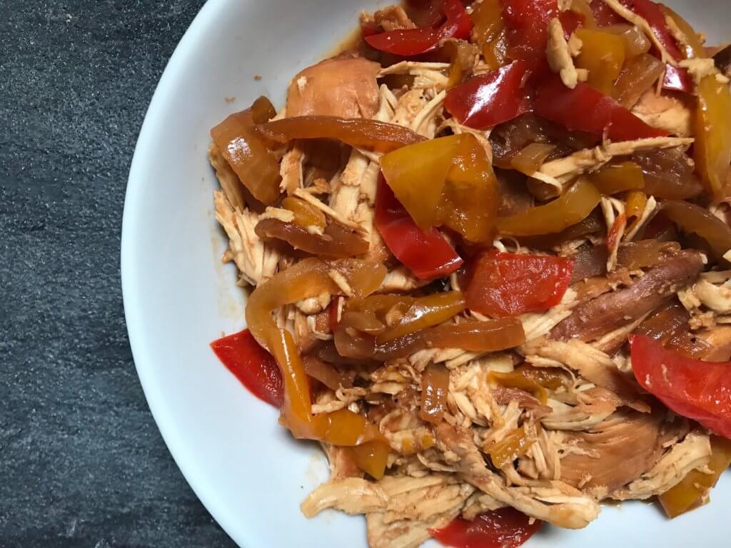 Slow Cooker BBQ Chicken With Peppers And Onions - Mom To Mom Nutrition