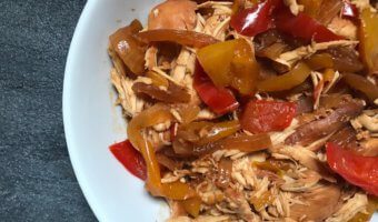 Made with pantry staples and store-bought sauces, Slow Cooker BBQ Chicken with Peppers and Onions is one weeknight dinner you can’t pass up.