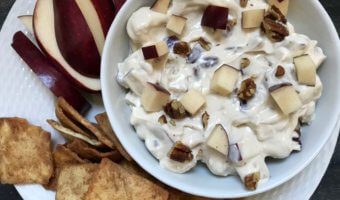 Homemade Apple Pie Dip has all the flavors, spices, and apple goodness found in a baked apple pie, but in a delicious dip form! Just in time for apple season and fall gatherings.